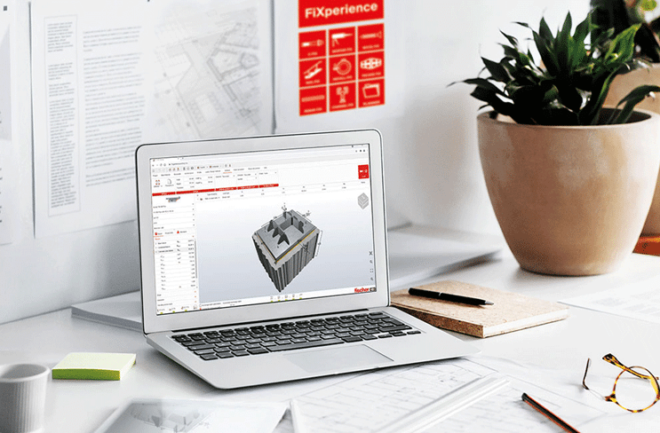 Computeransicht C-Fix-Modul der fischer Bemessungssoftware Fixperience