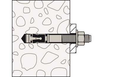 Durchsteckmontage mit Sechskantmutter