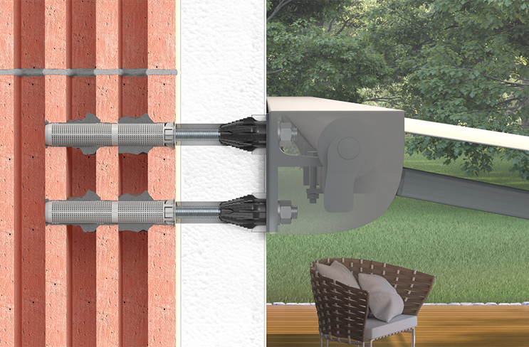 FIS Thermax Markise zugelassene Abstandsmontage von Markisen in Wärmedämmverbundsystem (WDVS)