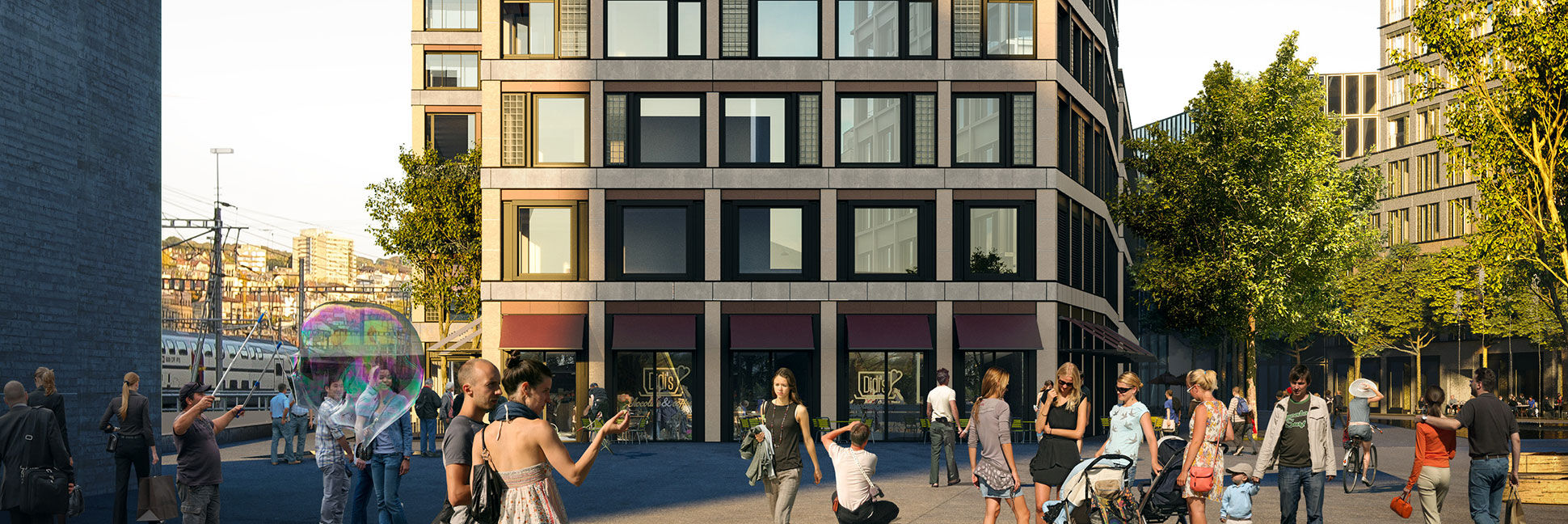 fischer Hinterschnittanker sichern Gebäudefassade in der Europaallee 