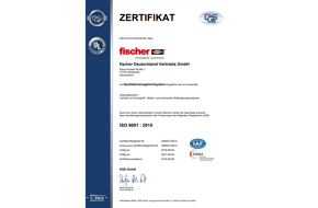 ISO 9001 - Waldachtal Fischer Deutschland - 2015 