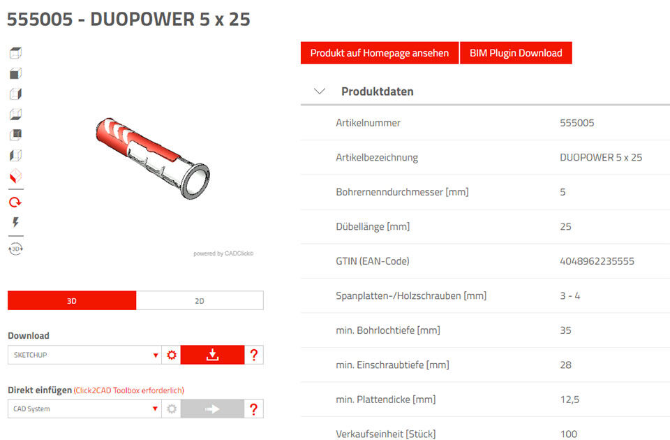 CAD Produktdatenbank fischer