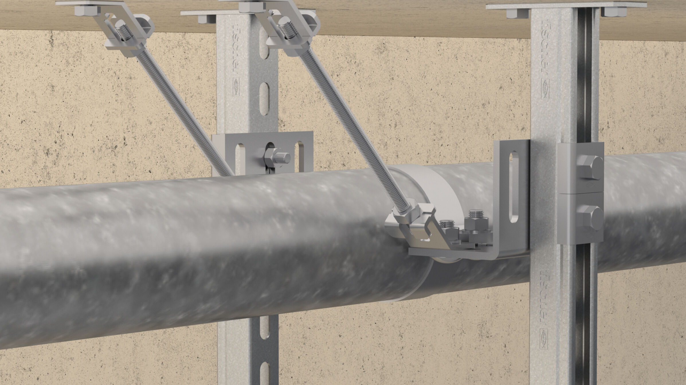 Threaded rod bracket FSB 45° - fischer fixings