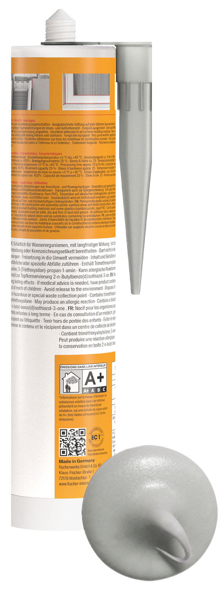 Product Picture: "fischer construction silicone Construction Pro SI (DBSA) concrete grey 310 ml"