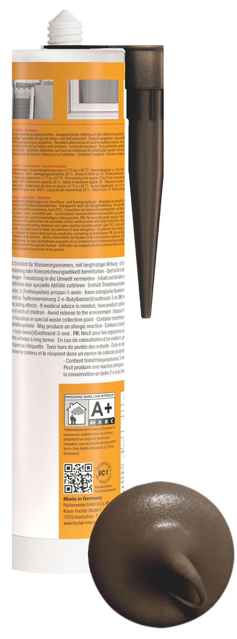 Product Picture: "fischer construction silicone Construction Pro SI (DBSA) brown 310 ml"