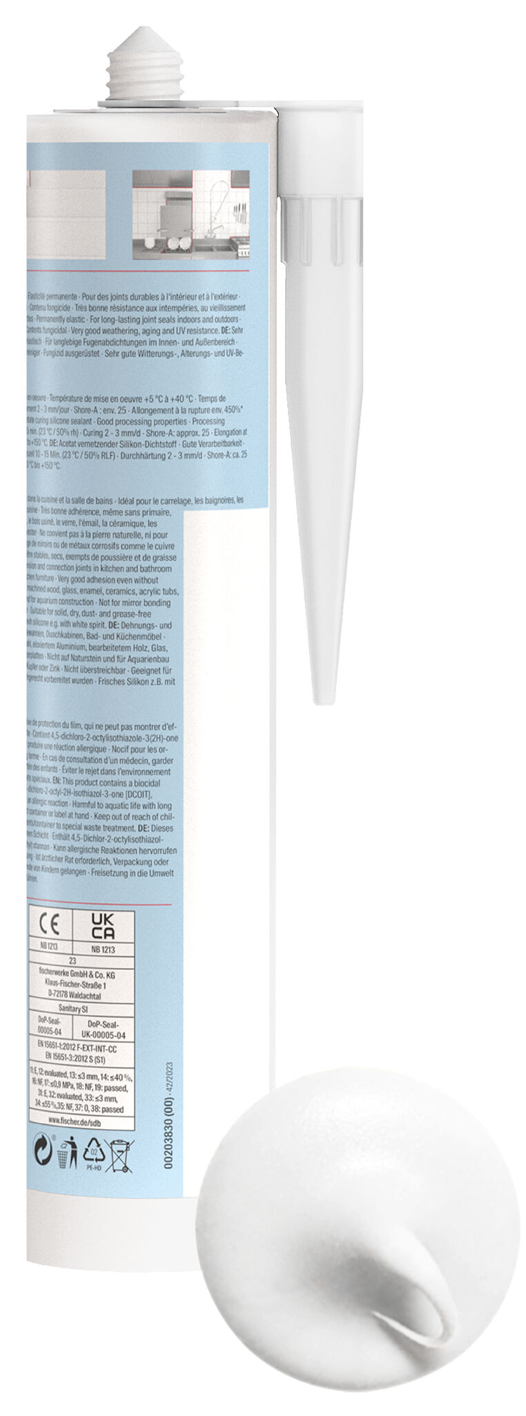 Product Picture: "fischer sanitary silicone Sanitary Pro SI (DSSA) white 310 ml"