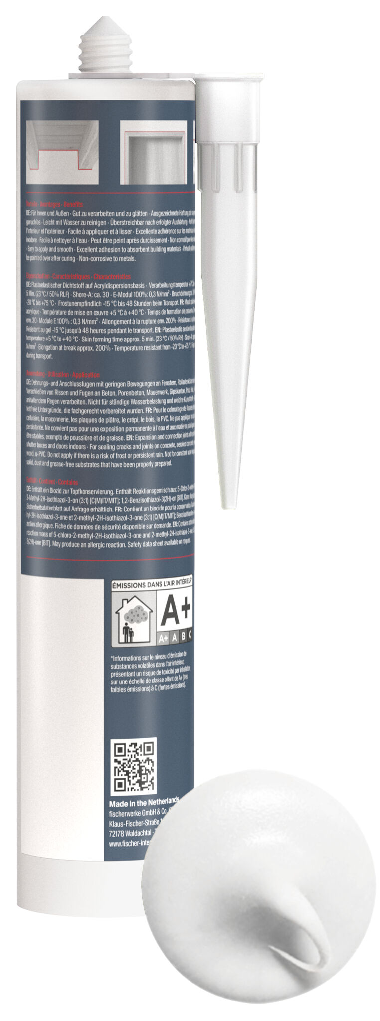 Product Picture: "fischer universal acrylic sealant Multi AC white 310 ml"