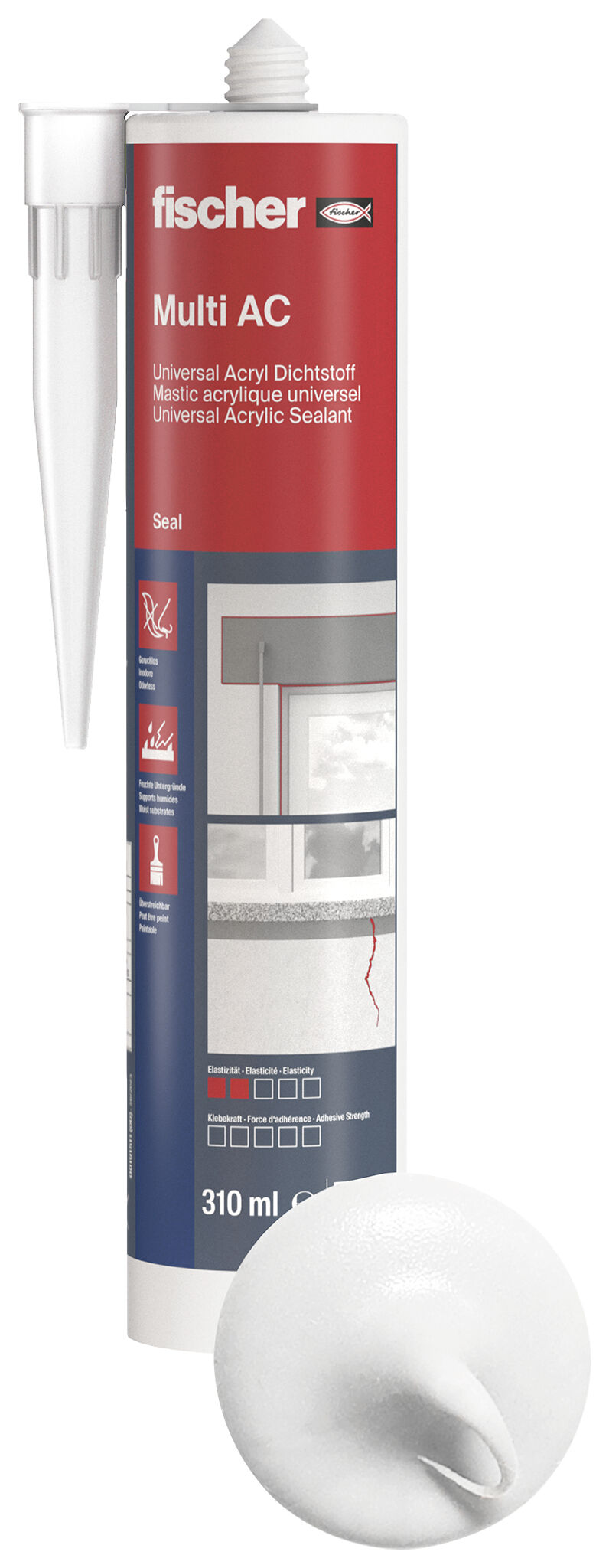 Product Picture: "fischer universal acrylic sealant Multi AC white 310 ml"