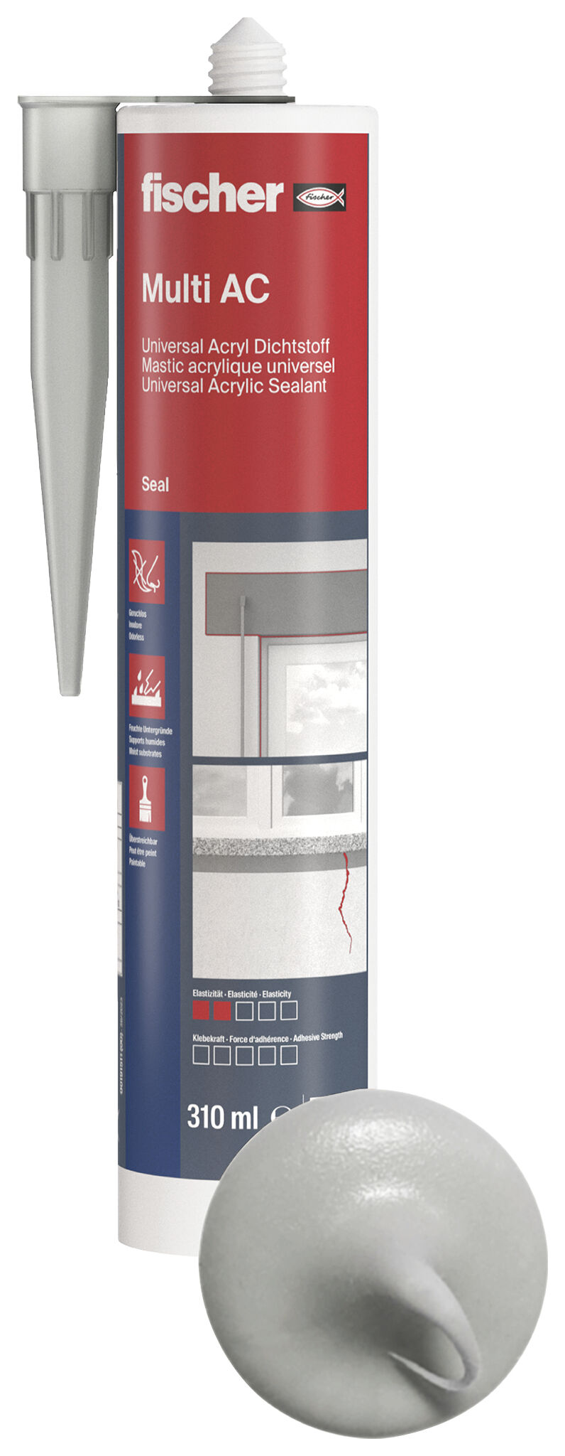 Product Picture: "fischer universal acrylic sealant Multi AC grey 310 ml"