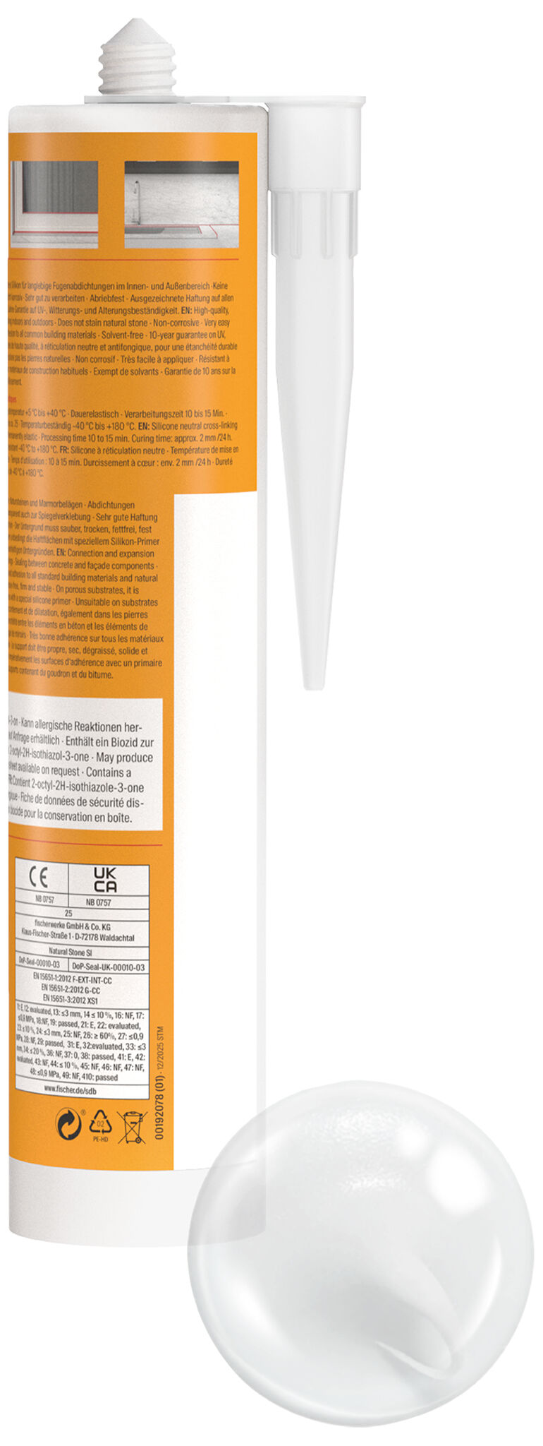 Product Picture: "fischer natural stone silicone Natural stone SI (DNS) transparent 310 ml"