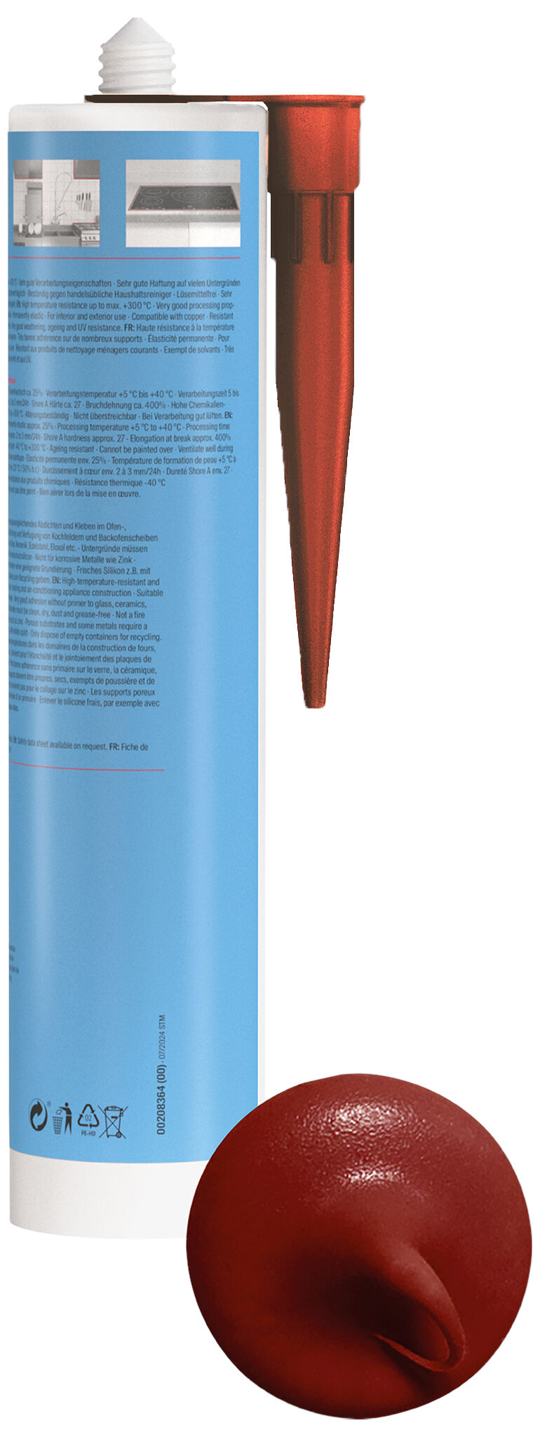 Product Picture: "fischer high temperature silicone High Temp SI red 310 ml"