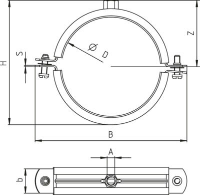Fischer Lüftungsrohrschelle LGS 500 – Für Nenngröße 500 Mm, Mit Schalldämmung, M8/M10