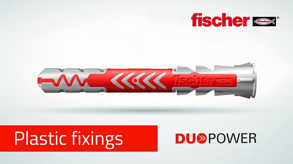 fischer DUOPOWER 10 x 80 S Universal Plugs with Screw for Attaching  Cabinets, Wall Shelves in Concrete, Masonry, Panel Building Materials and  Much