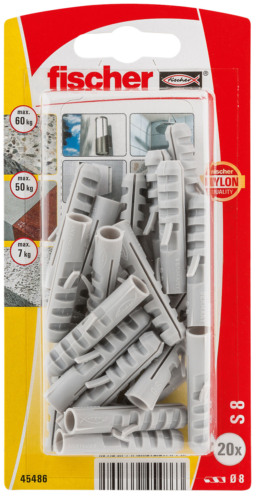 Verpackung: "fischer Dübel S 8"