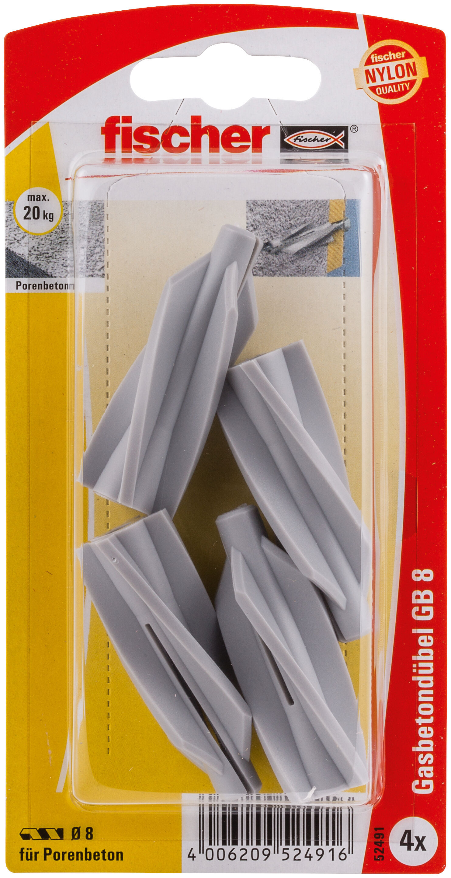 Packaging: "fischer aircrete anchor GB 8 K SB-card"