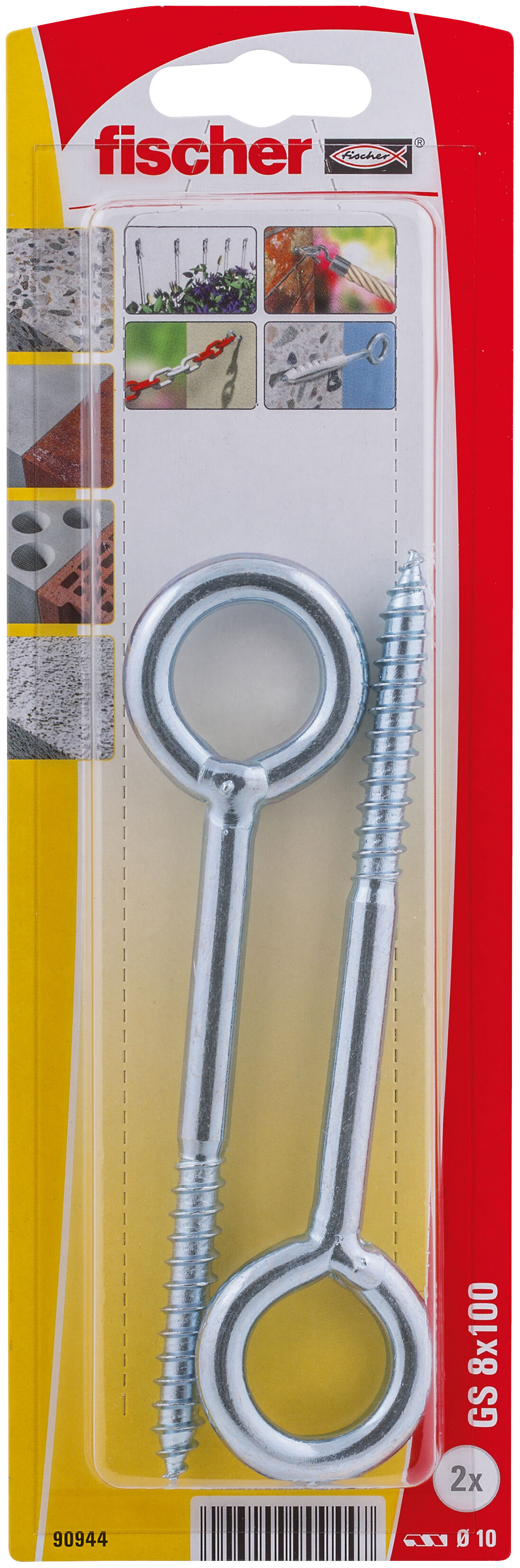 Packaging: "fischer Eye screw GS 8 x 100 K SB-card"