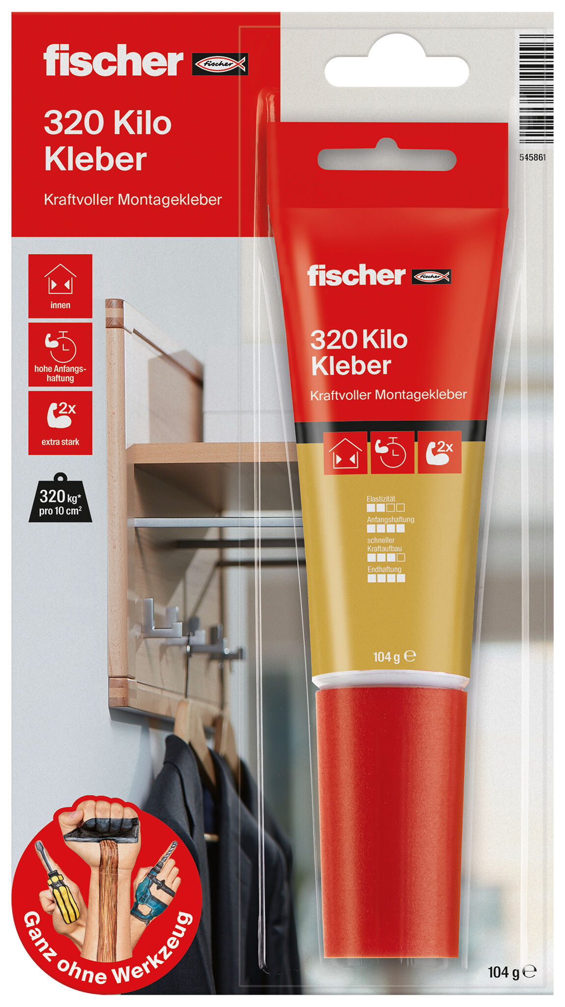Packaging: "fischer 320 KILO GLUE 80 ml"