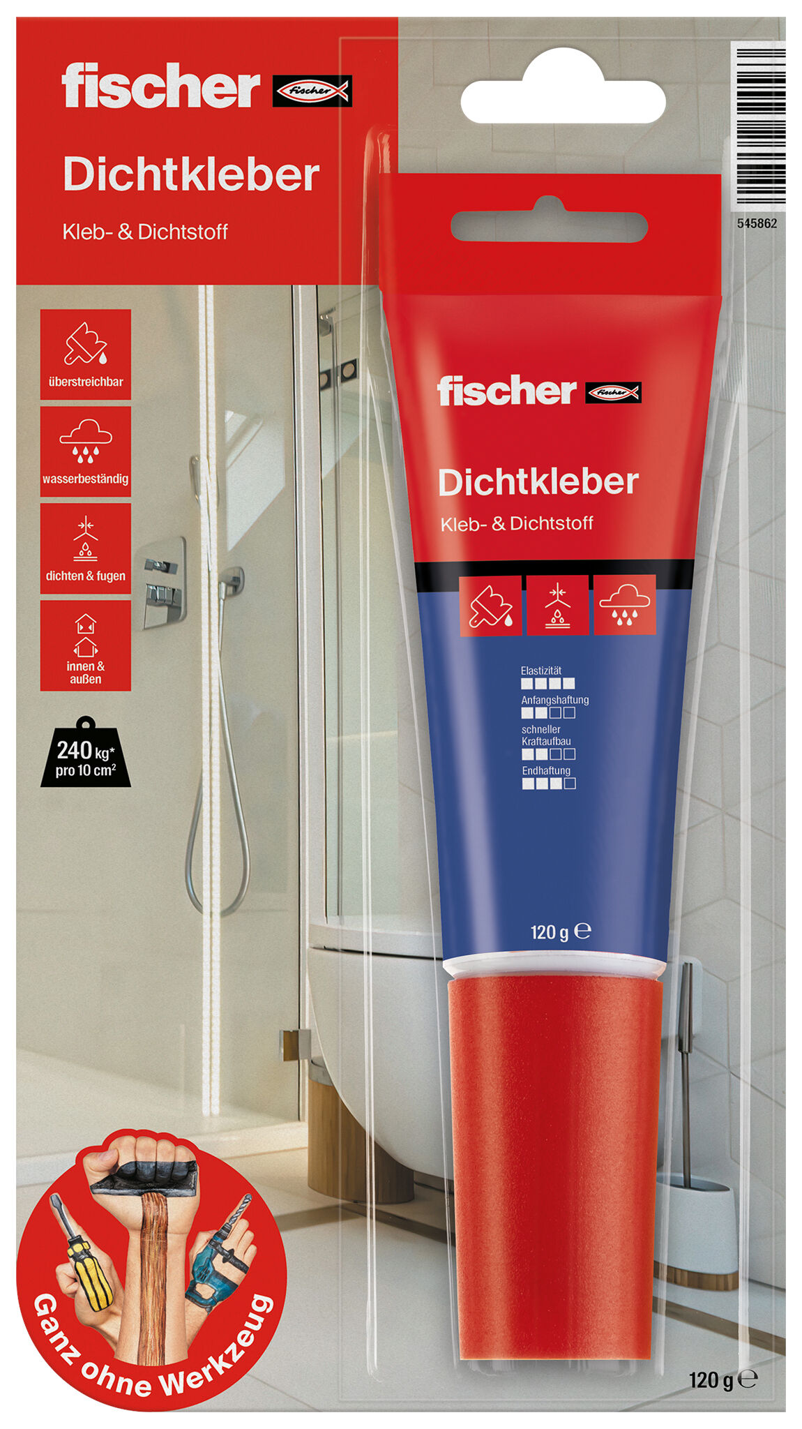 Verpackung: "fischer Dichtkleber 80 ml"