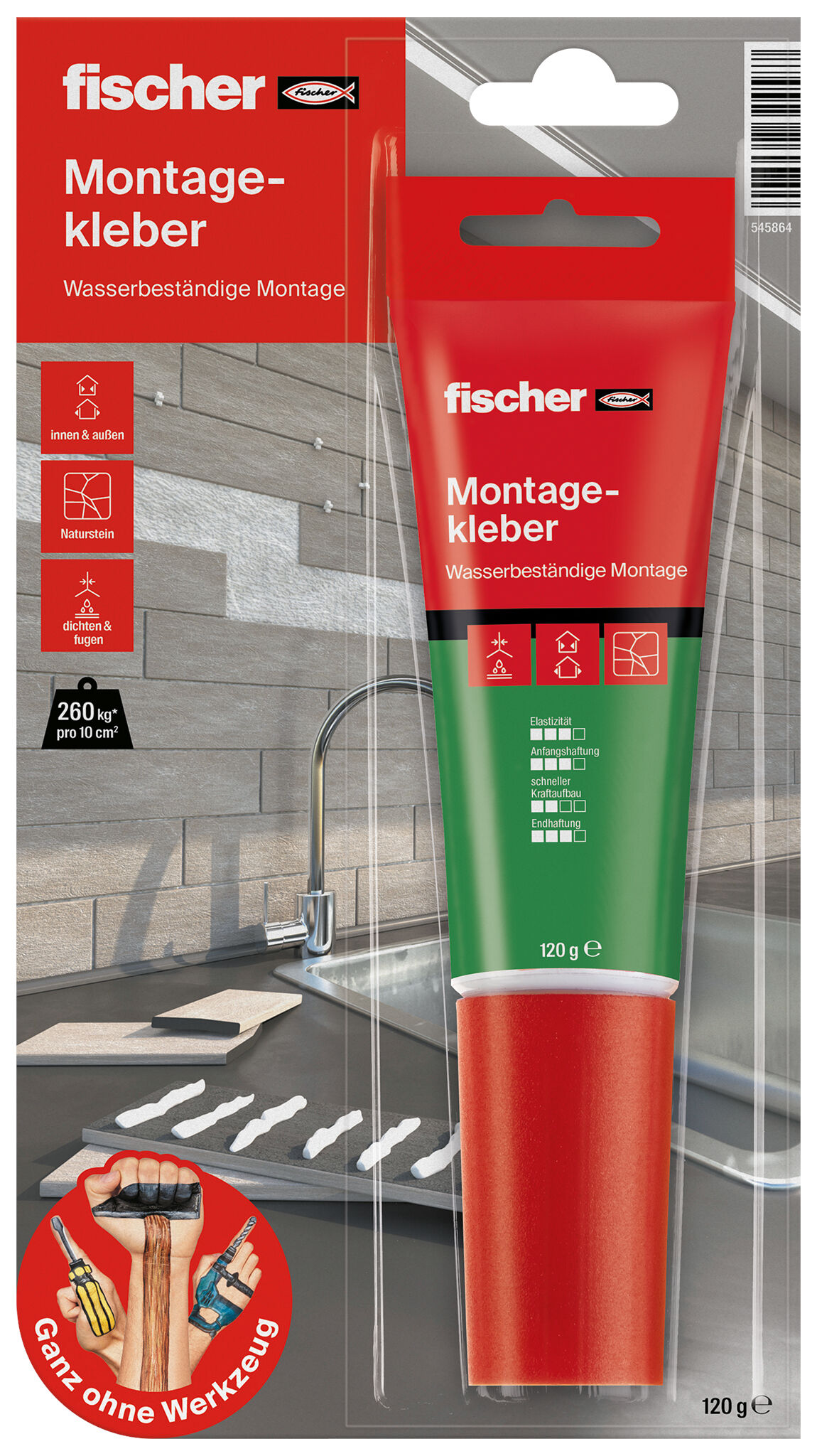 Packaging: "fischer CONSTRUCTION GLUE 80 ml"