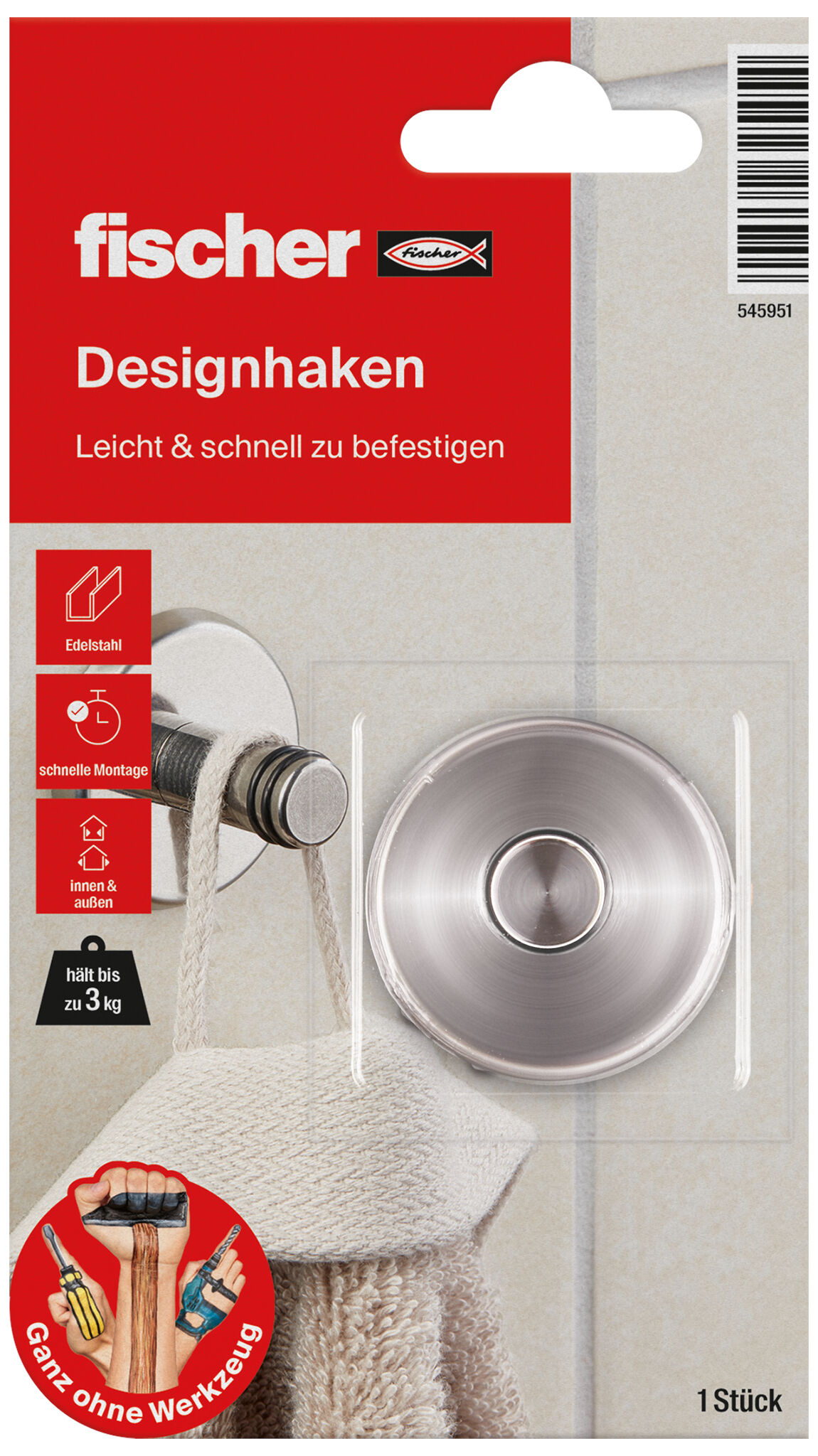 Balení: "fischer HÁČEK NA RUČNÍK (3 kg)"