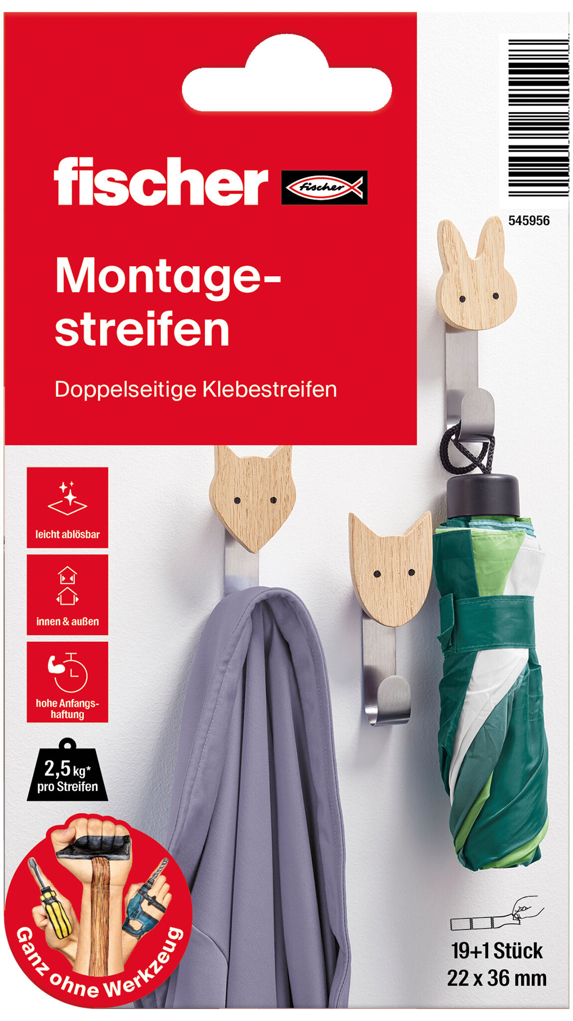 Packaging: "fischer Double-Bond Strips 20 pieces"