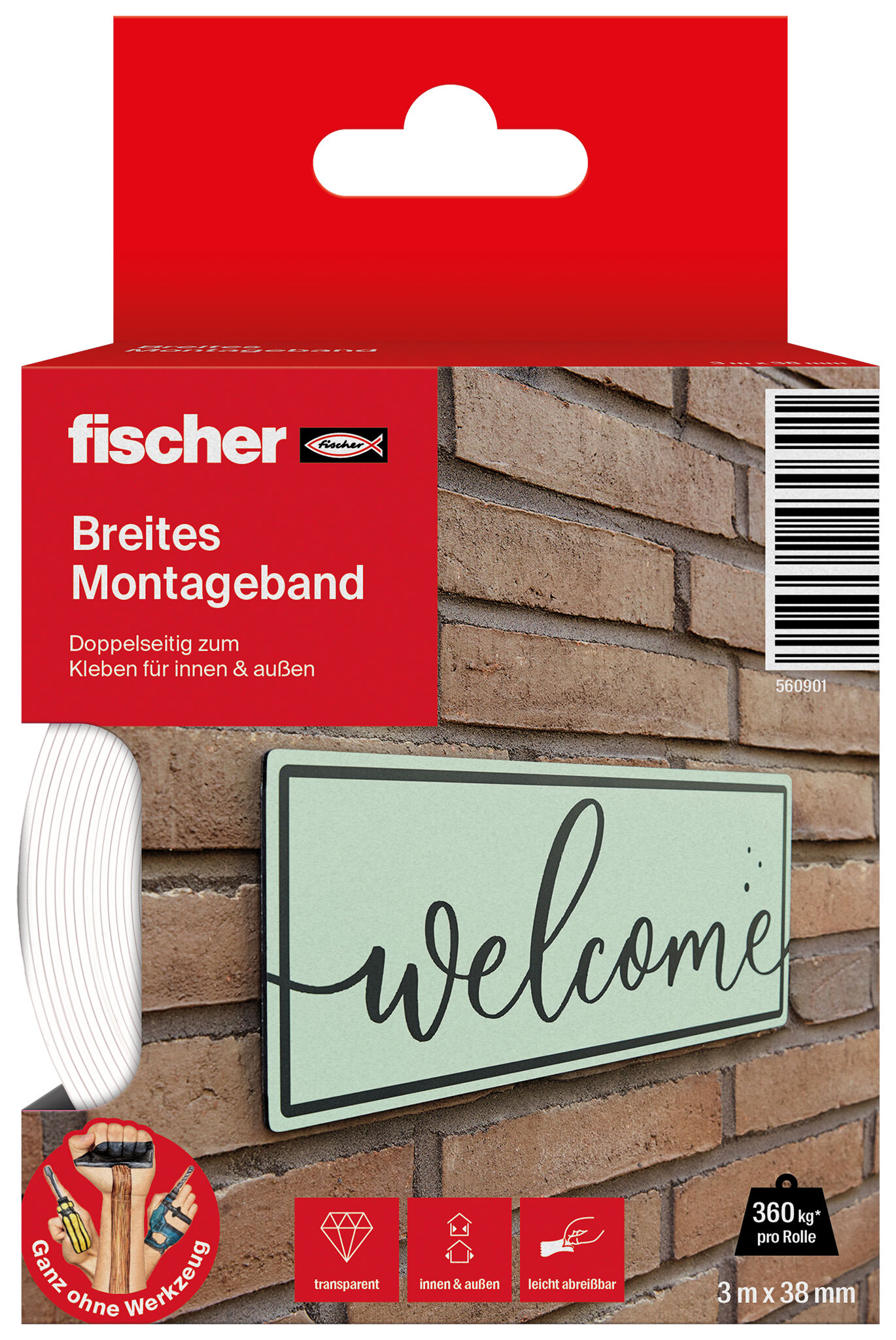 Verpackung: "fischer Breites Montageband"