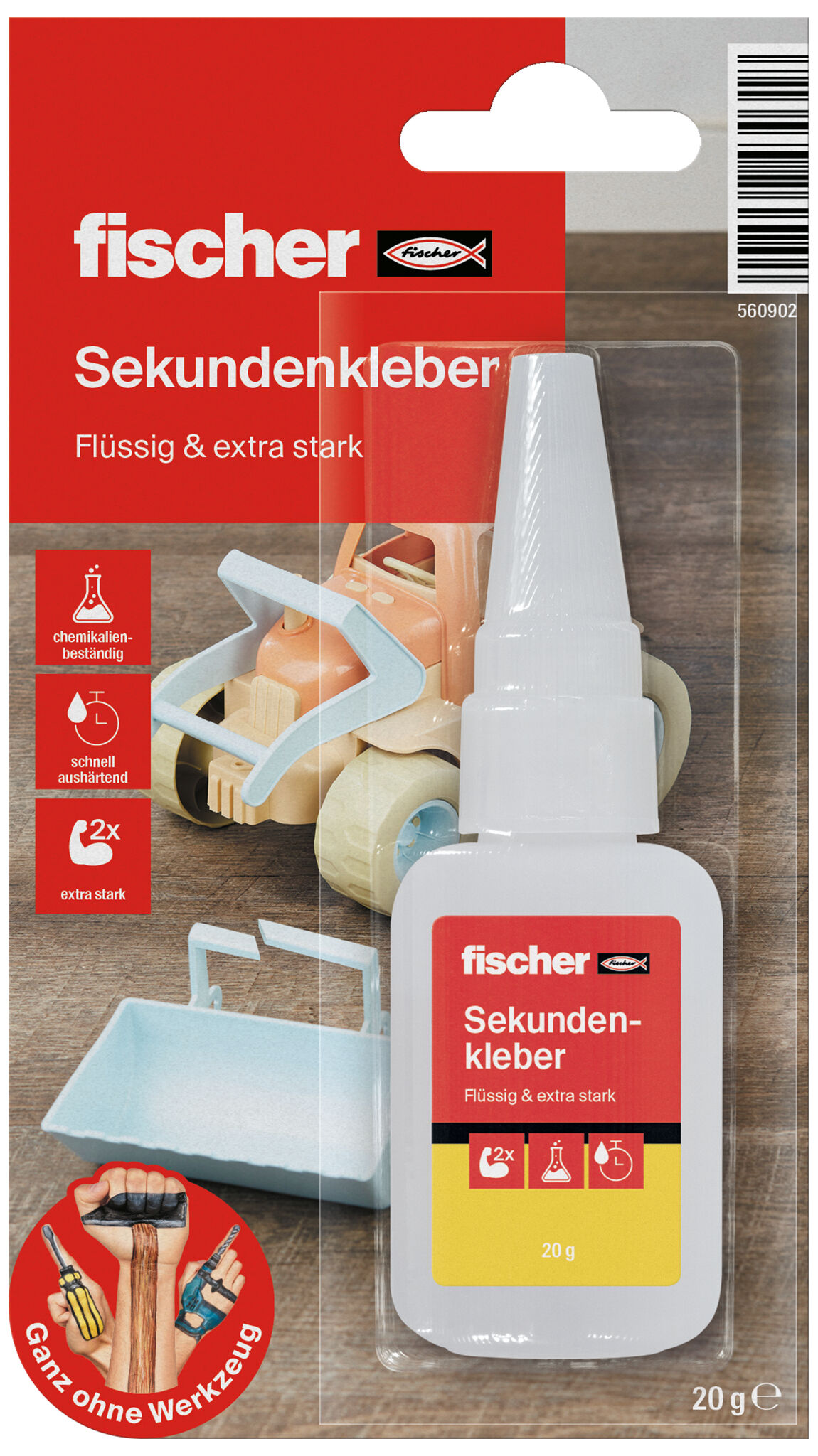 Packaging: "fischer SUPER GLUE"