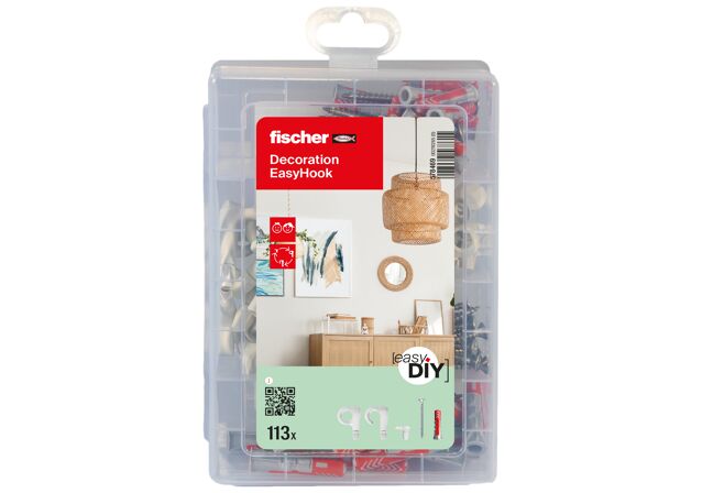 Packaging: "fischer EasyDIY Box Decoration EasyHook + screw (113)"