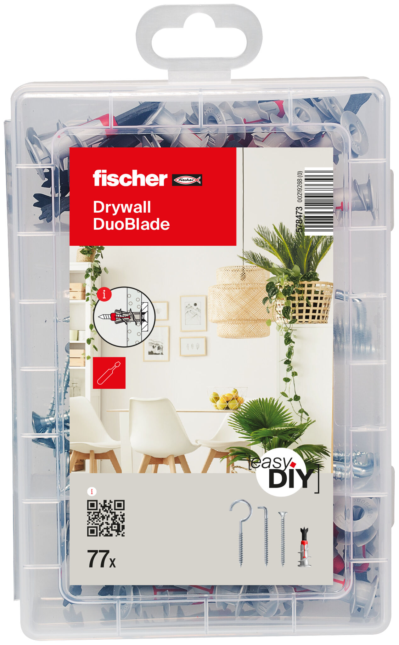 Packaging: "fischer EasyDIY Box Drywall DuoBlade (77)"