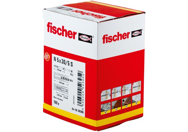 Packaging: "fischer N 5x30/5 S Καρφωτό βύσμα"