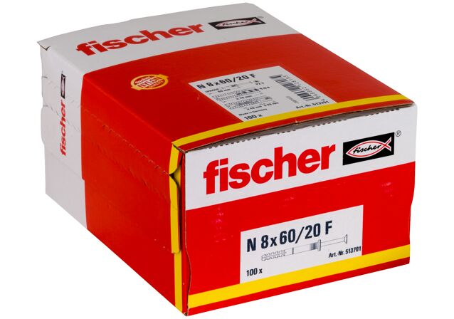 Packaging: "fischer N 8x60/20 F Καρφωτό βύσμα"