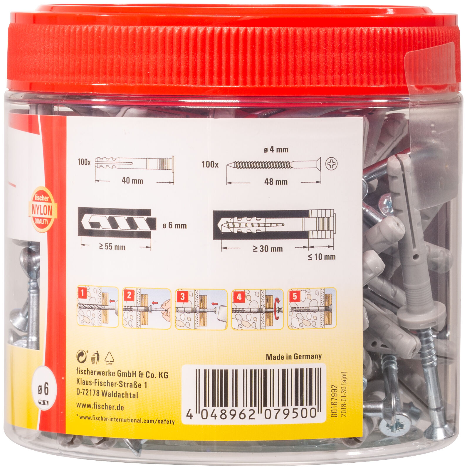 Packaging: "NF 6 x 40/10F /RB 100"