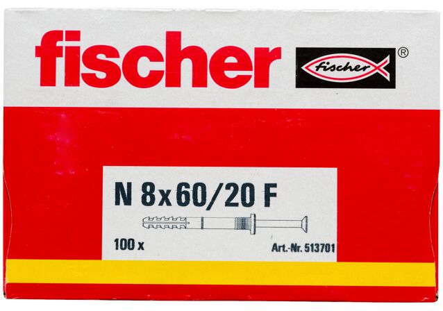 Packaging: "fischer N 8x60/20 F Καρφωτό βύσμα"