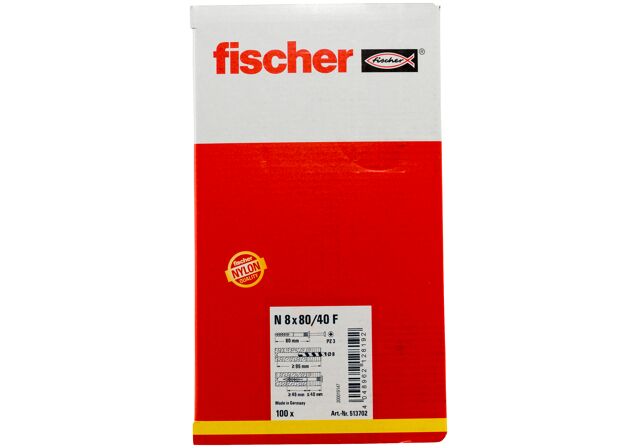 Packaging: "fischer N 8x80/40 F Καρφωτό βύσμα"