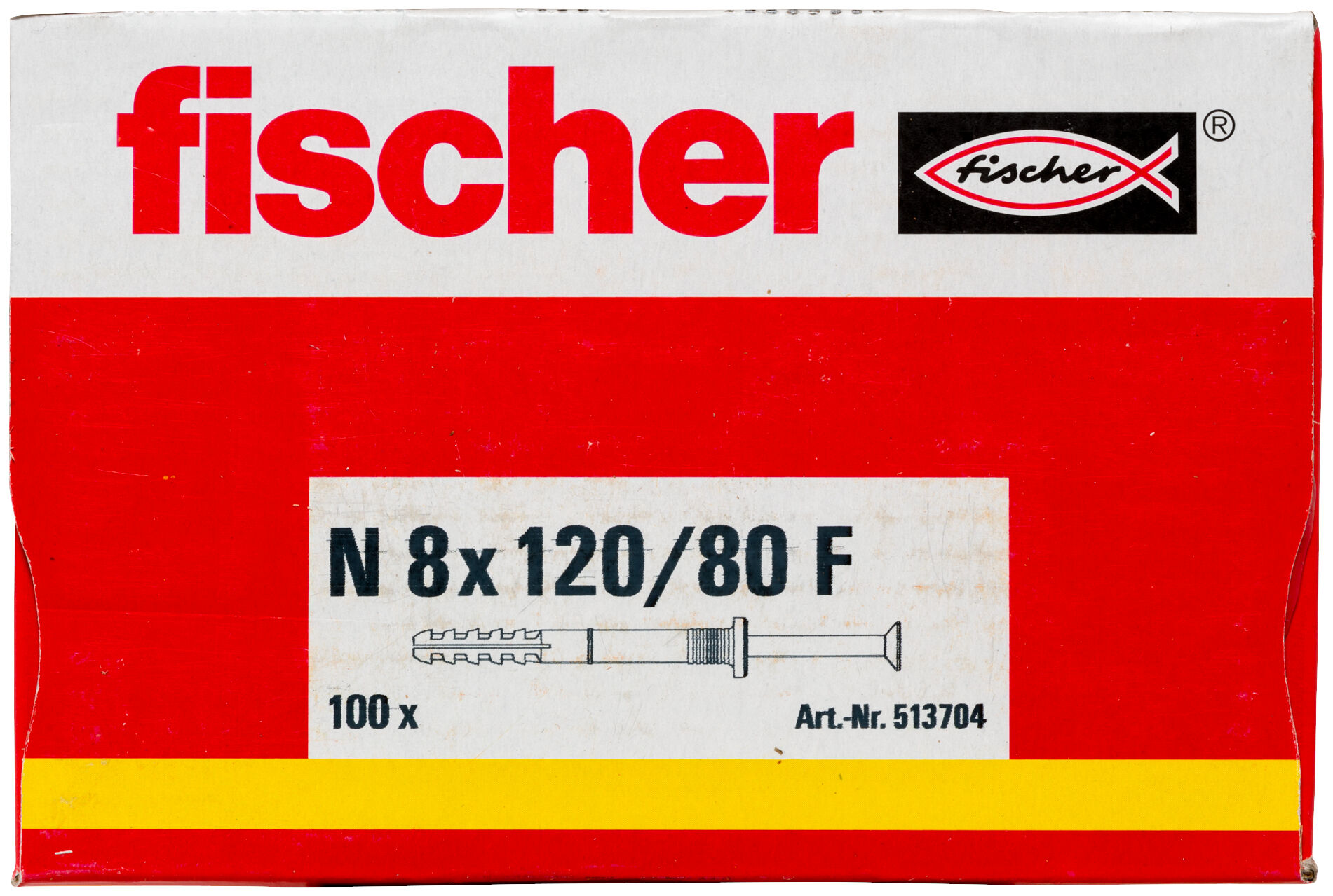 Packaging: "fischer Hammerfix N 8 x 120/80 F with flat head gvz"