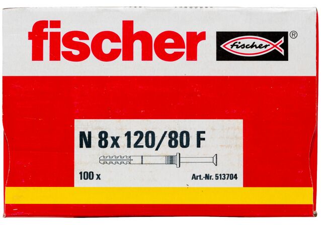 Packaging: "fischer N 8x120/80 F Καρφωτό βύσμα"