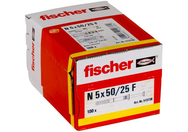 Packaging: "fischer N 5x50/25 F Καρφωτό βύσμα"