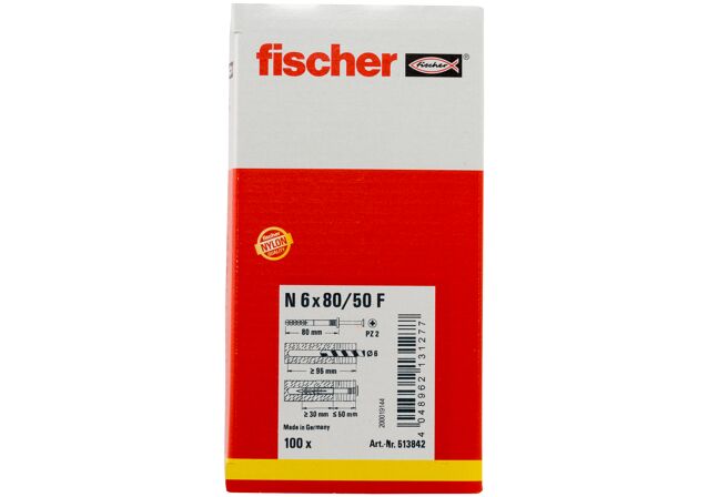 Packaging: "fischer N 6x80/50 F Καρφωτό βύσμα"