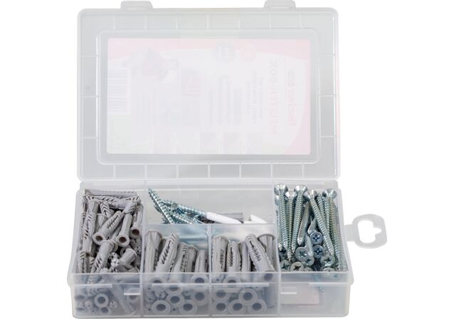 Product Picture: "fischer Meister-Box UX with screws and hooks"
