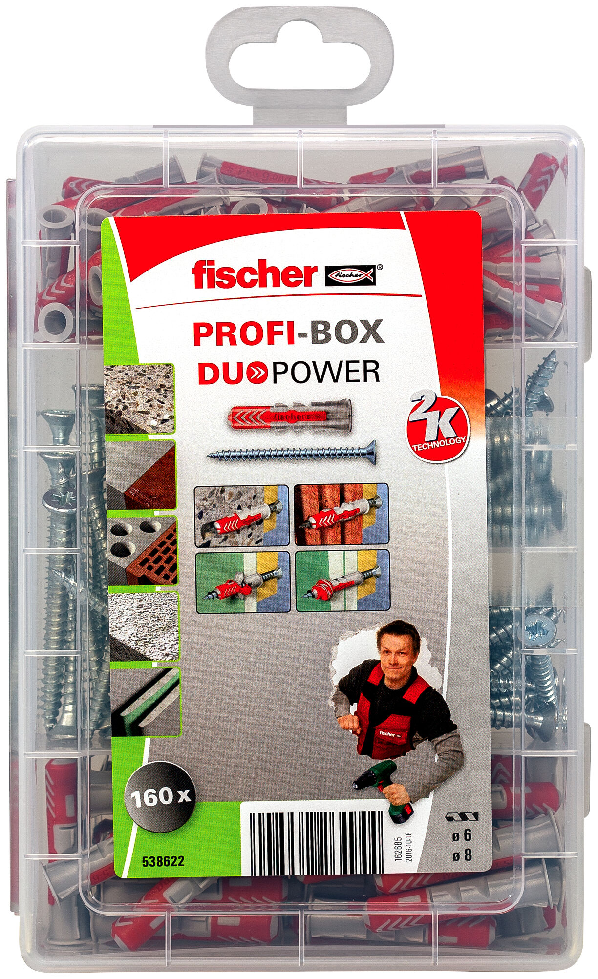Packaging: "fischer Profi-Box DuoPower + Screws"