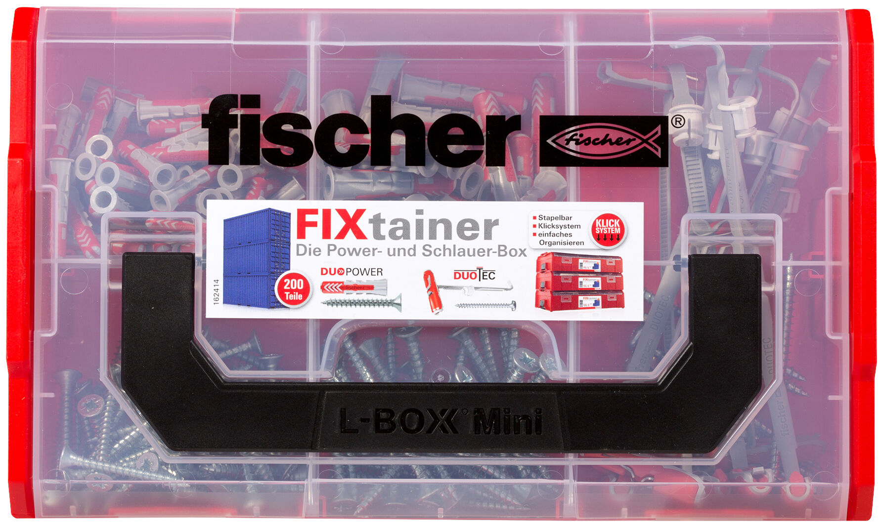 Packaging: "fischer FixTainer - DuoPower/DuoTec + screws (200)"
