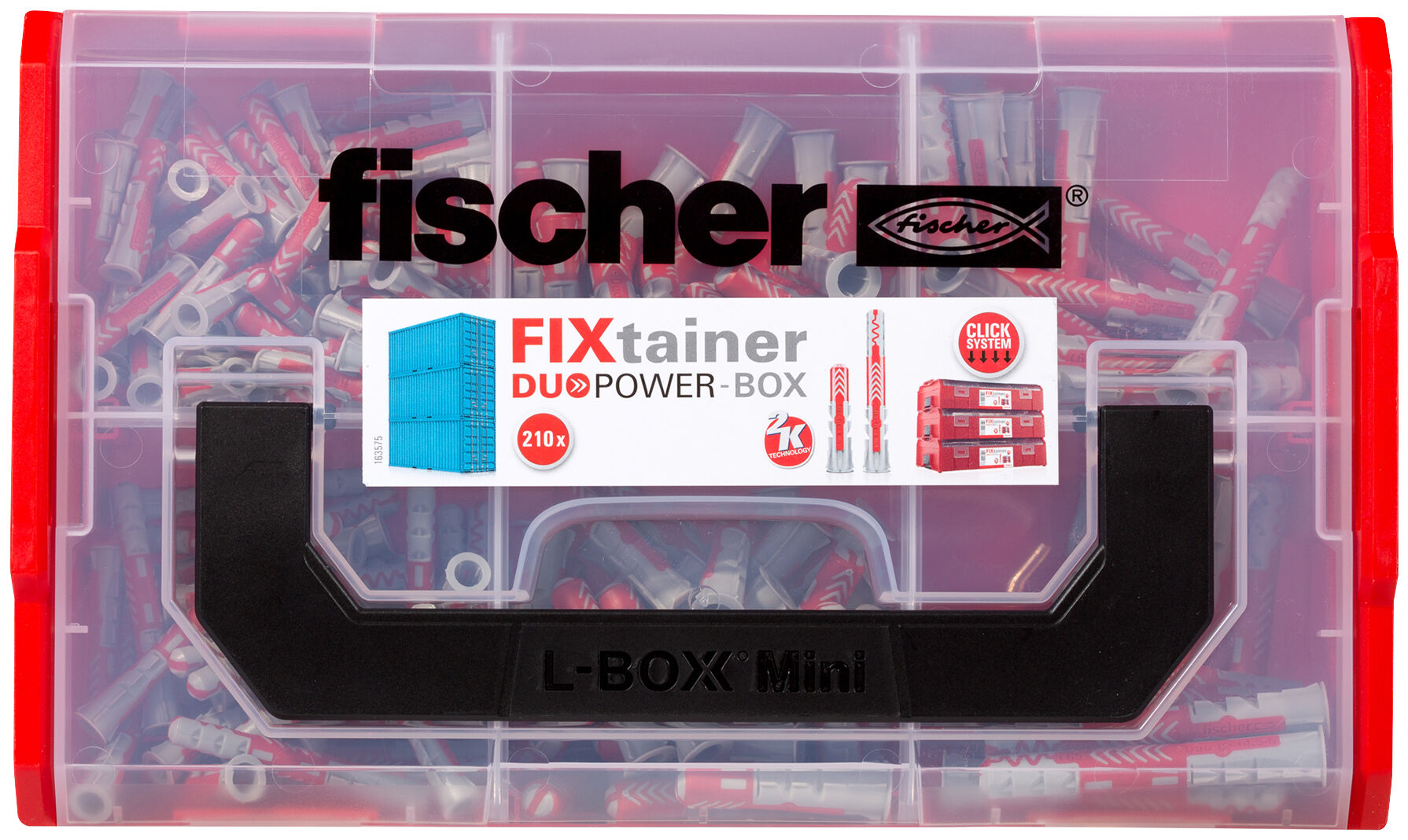 Packaging: "fischer FixTainer - DuoPower short/long"