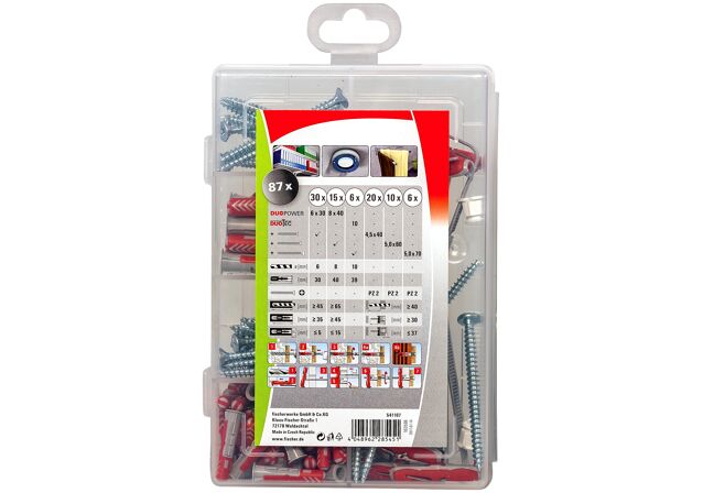 Verpackung: "fischer Profi-Box DuoPower / DuoTec + Schraube (87 Teile)"