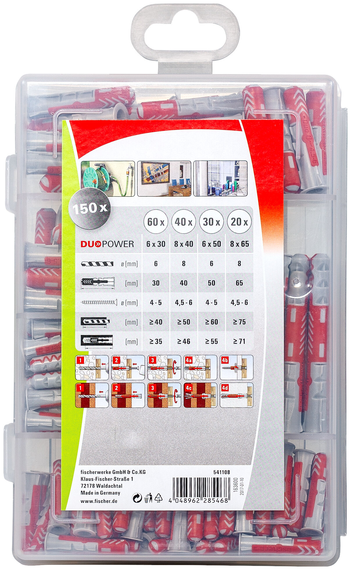 Packaging: "fischer Profi-Box DuoPower short/long"