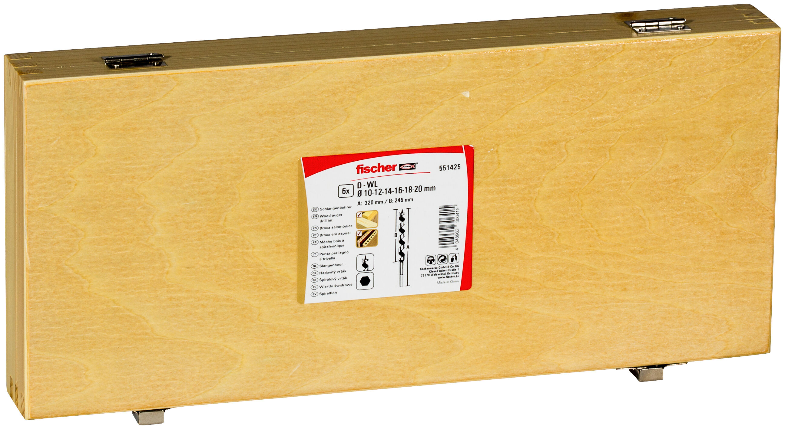 Packaging: "fischer Auger bit D-WL Set 320 mm"