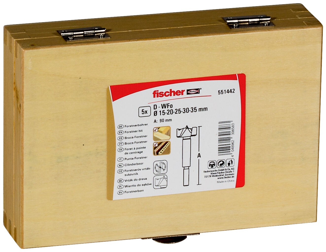 Packaging: "fischer Forstner drill bit D-WFo Set"