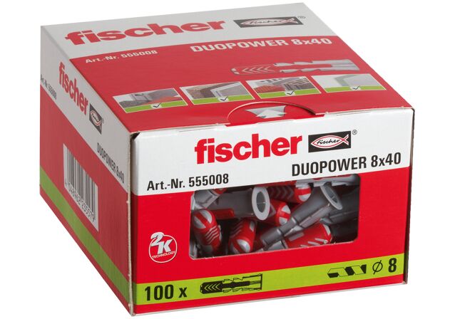 Packaging: "fischer DuoPower 8 x 40"