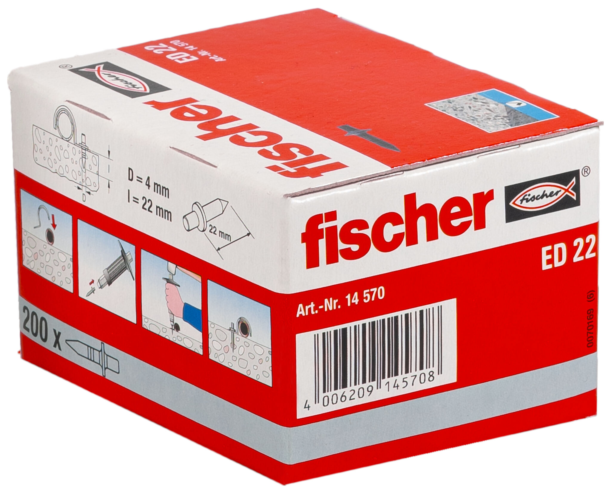 Packaging: "fischer Inslagnagel ED 22"