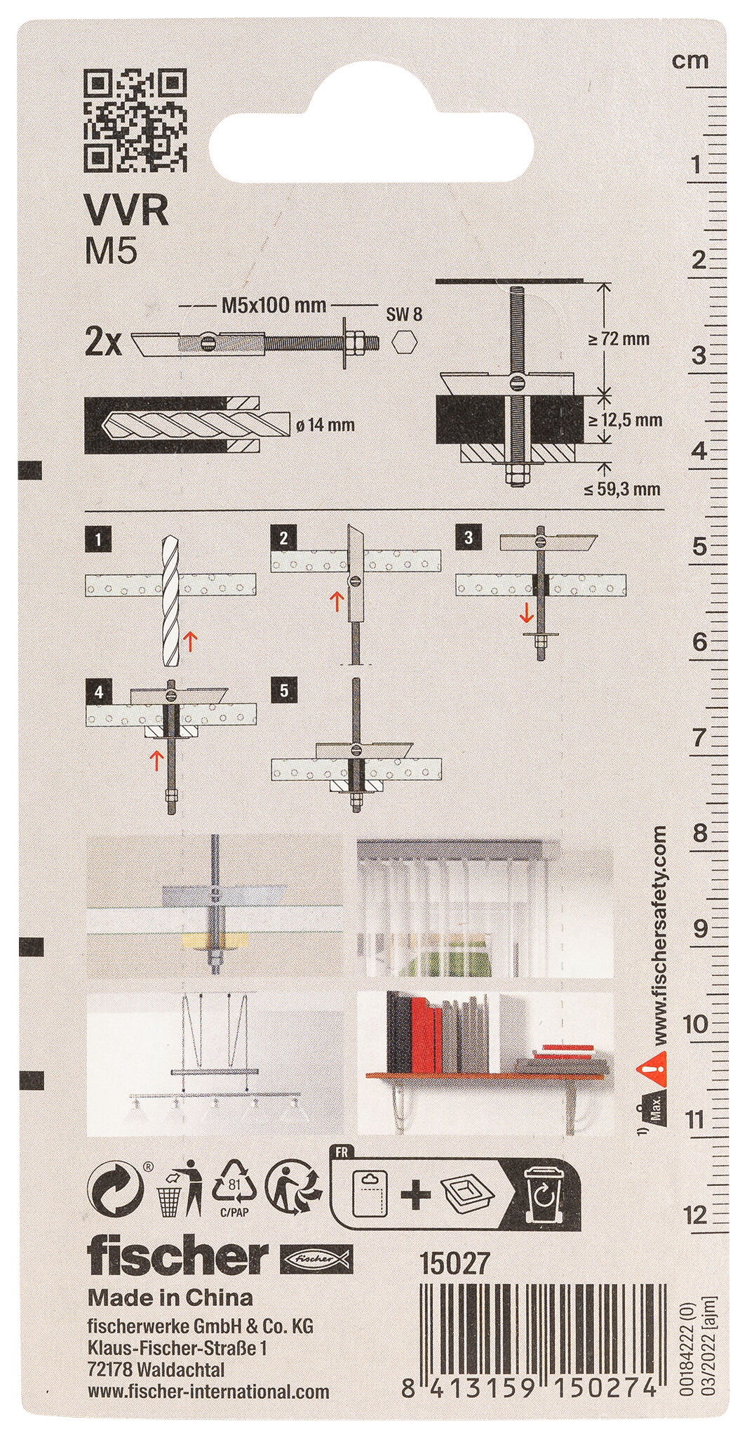 Packaging: "fischer Toogle plug VVR M5"