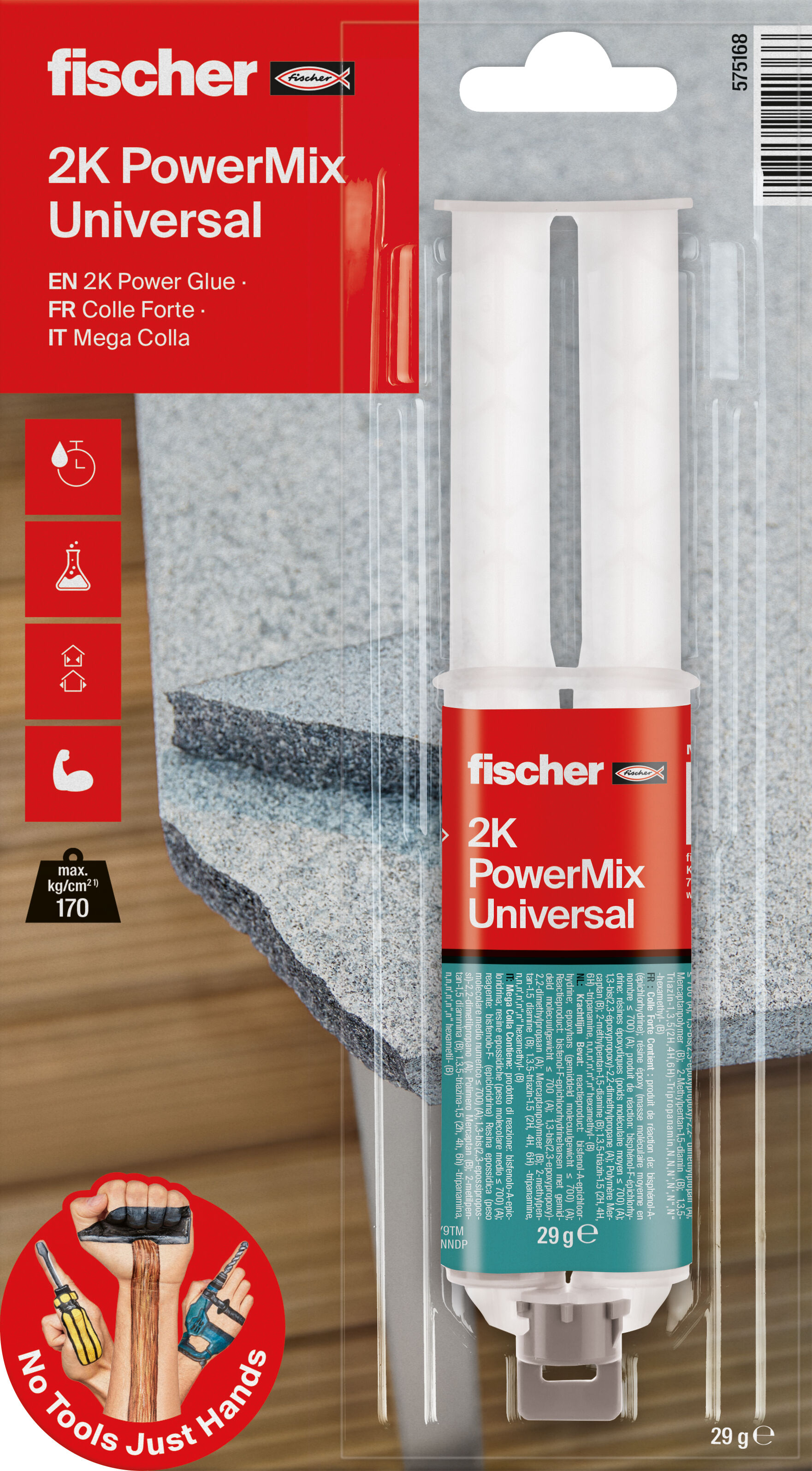 Packaging: "fischer 2K PowerMix Universal"